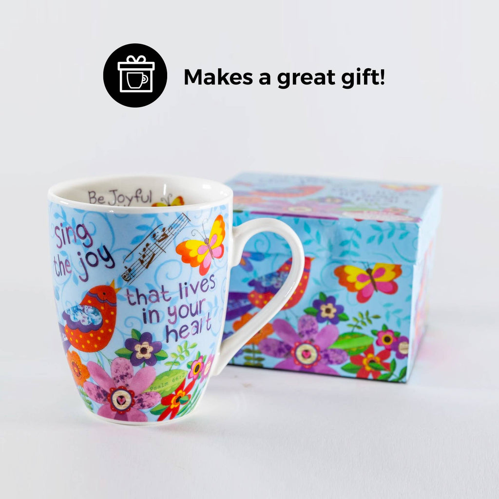 Sing Joy Bird, Psalm 66: 2 Ceramic Curvy Mug