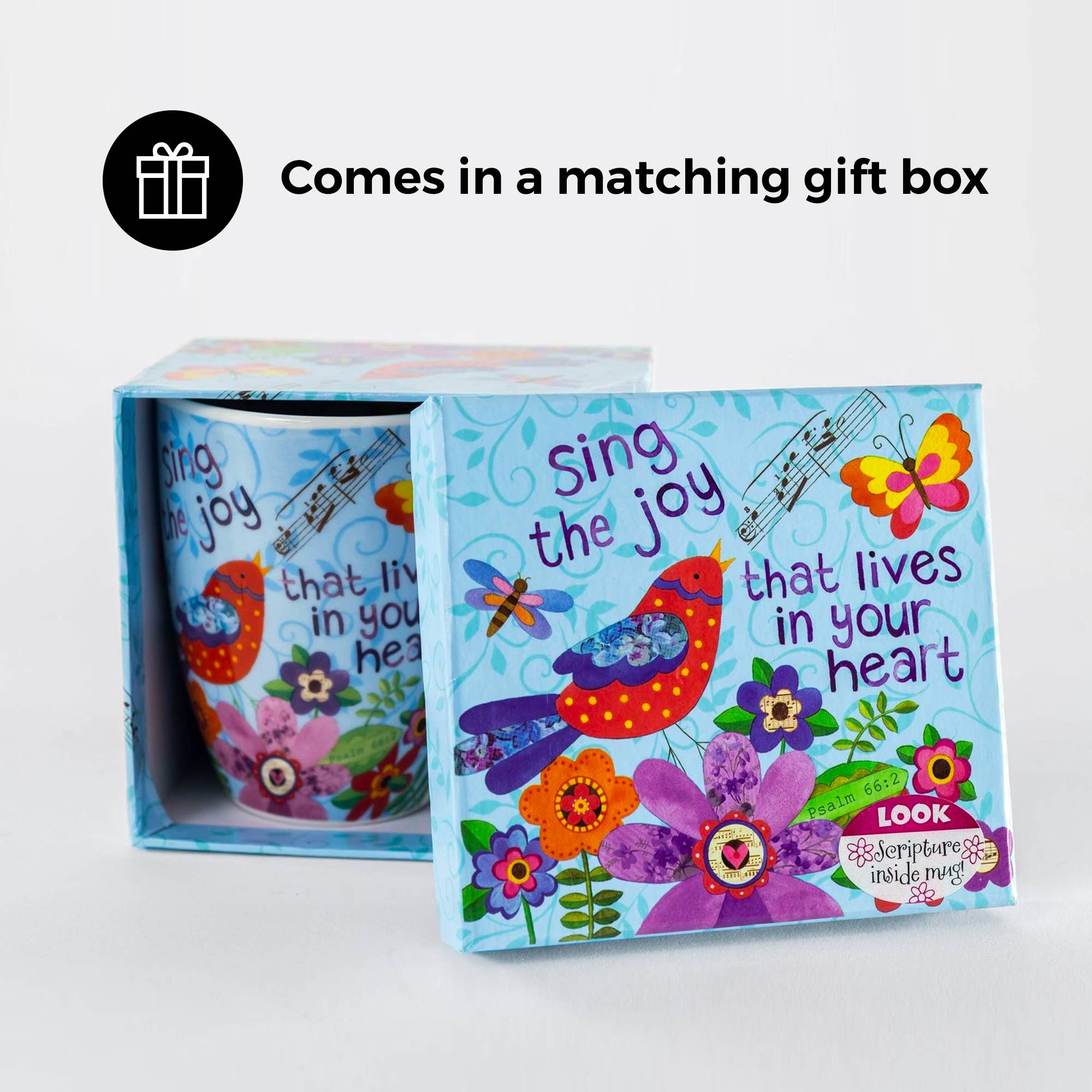 Sing Joy Bird, Psalm 66: 2 Ceramic Curvy Mug