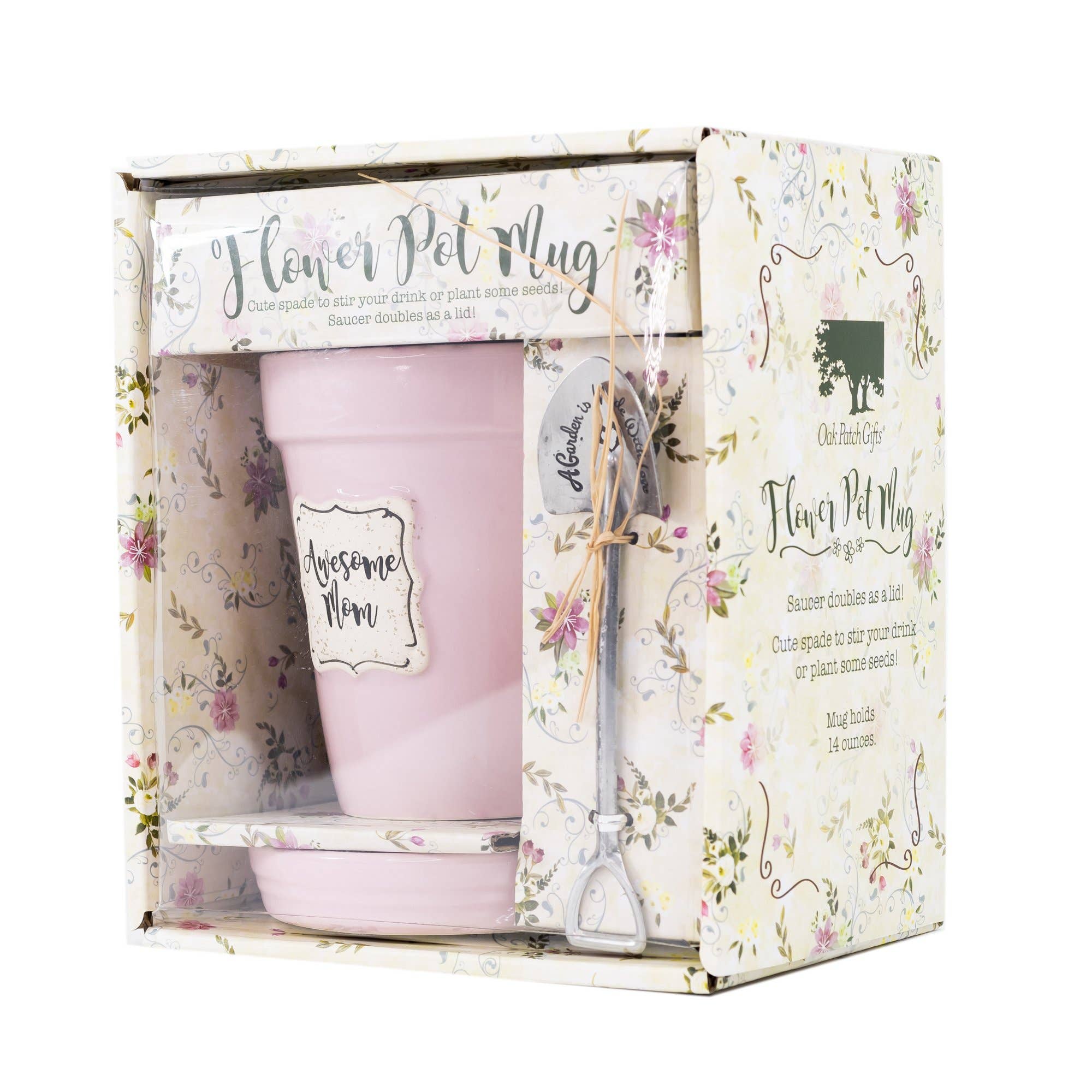 Pink Flower Pot Mug - “Awesome Mom” Without Scripture