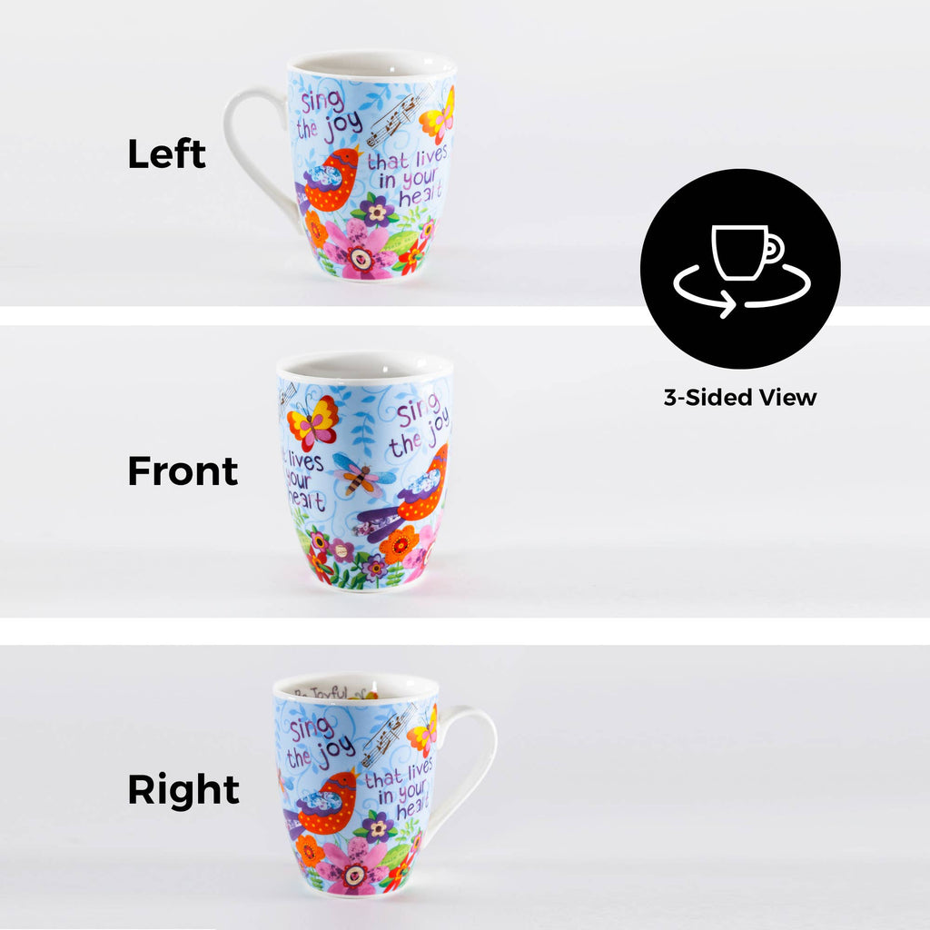 Sing Joy Bird, Psalm 66: 2 Ceramic Curvy Mug