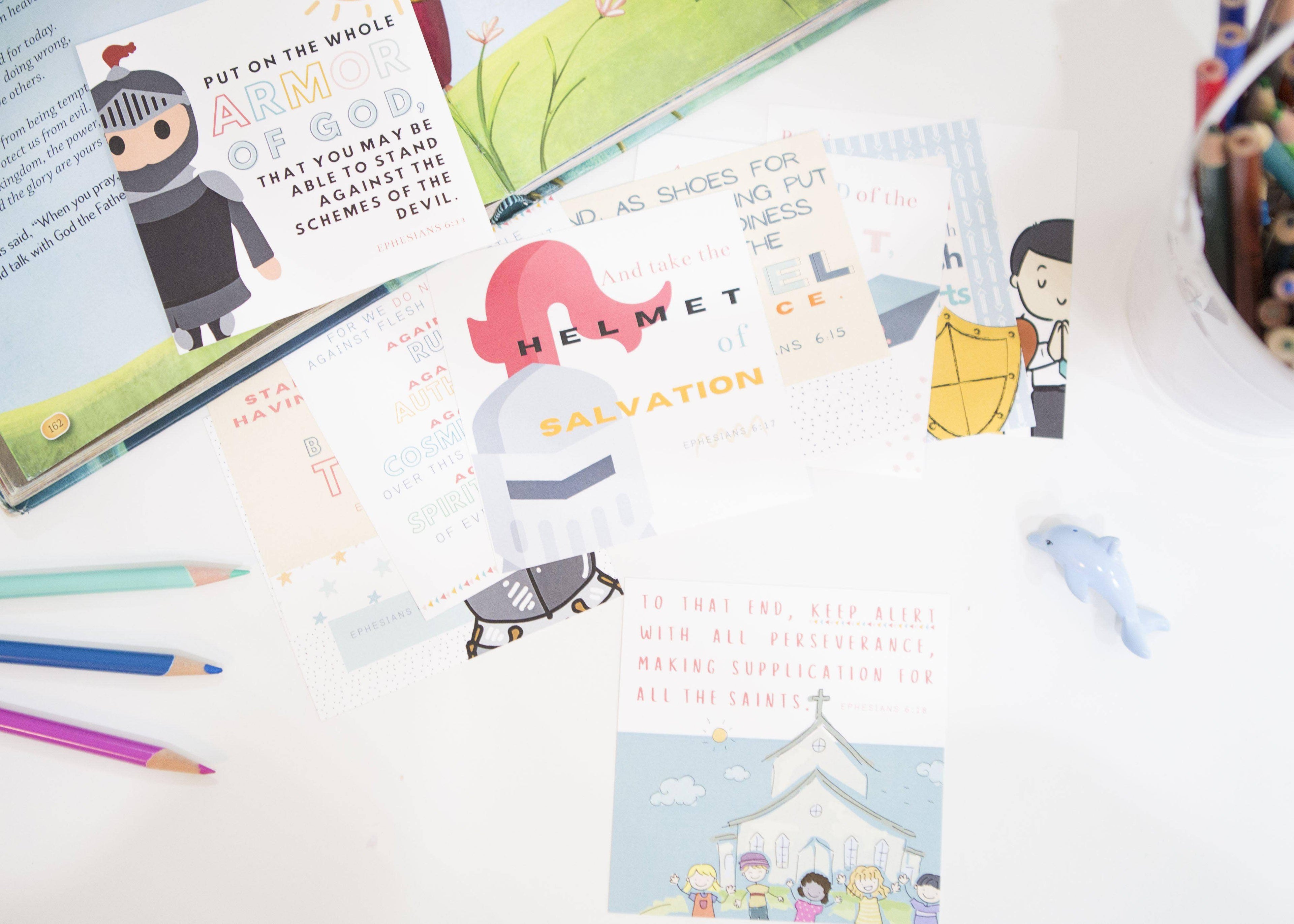 Kids Memory Verses Cards | Armor of God Verse Cards