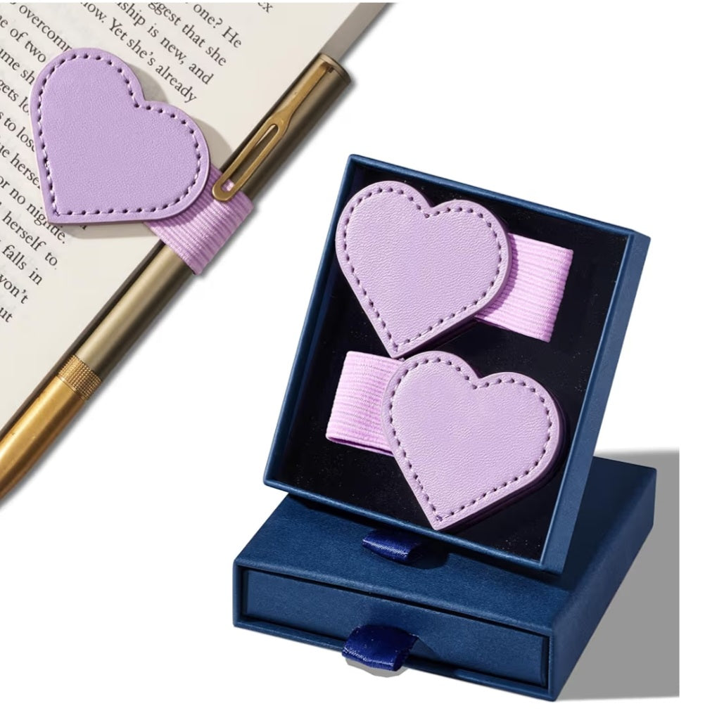 Heart Magnetic Leather Book Mark