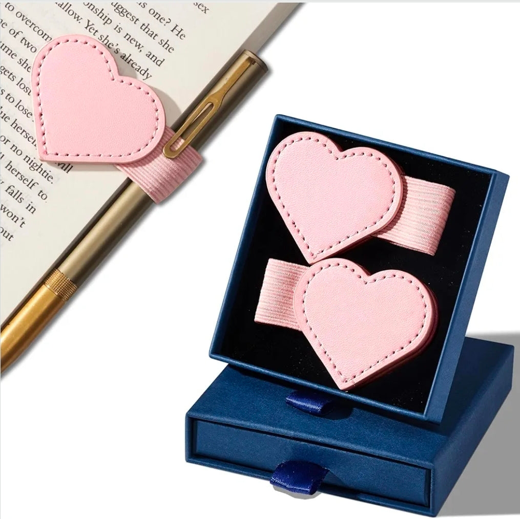 Heart Magnetic Leather Book Mark