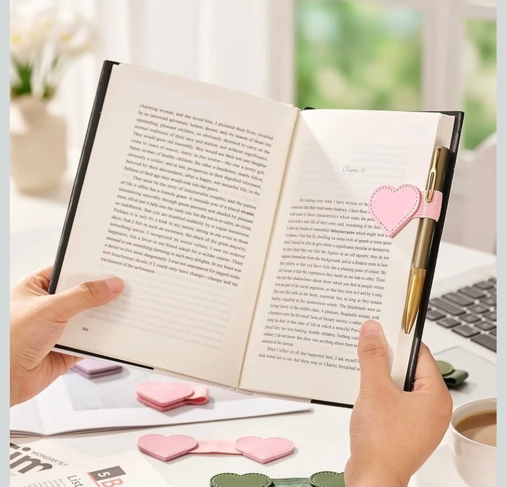 Heart Magnetic Leather Book Mark